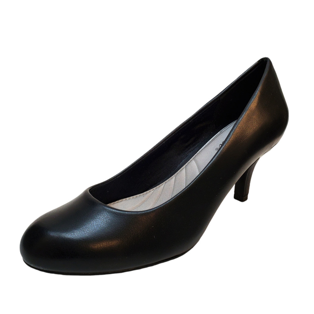 Easy Street Womens High Heel Dress Shoes Passion Slip on  Pumps 8W Black
